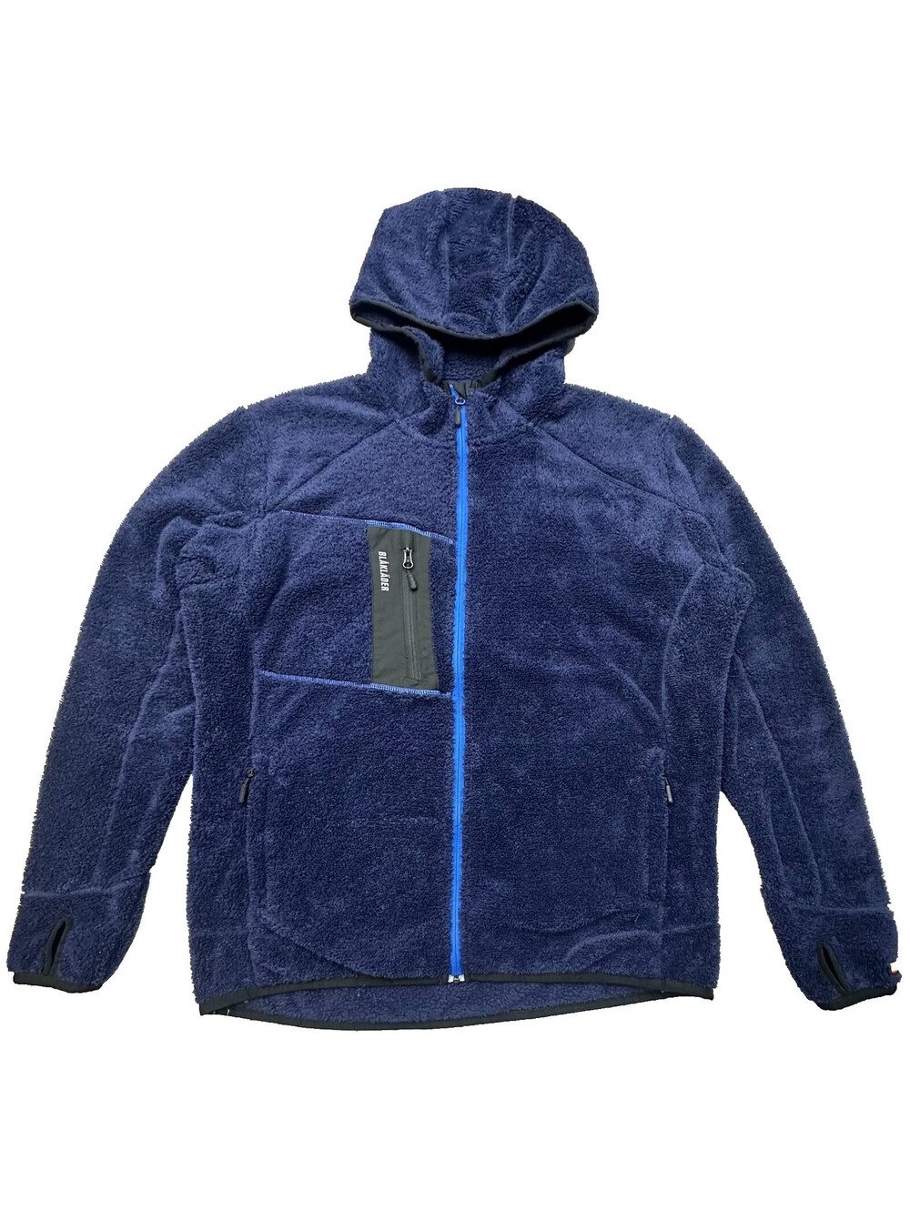 Blaklader Workwear Mens 3XL Navy Fleece Hoodie Jacket Full Zip Chest Pocket